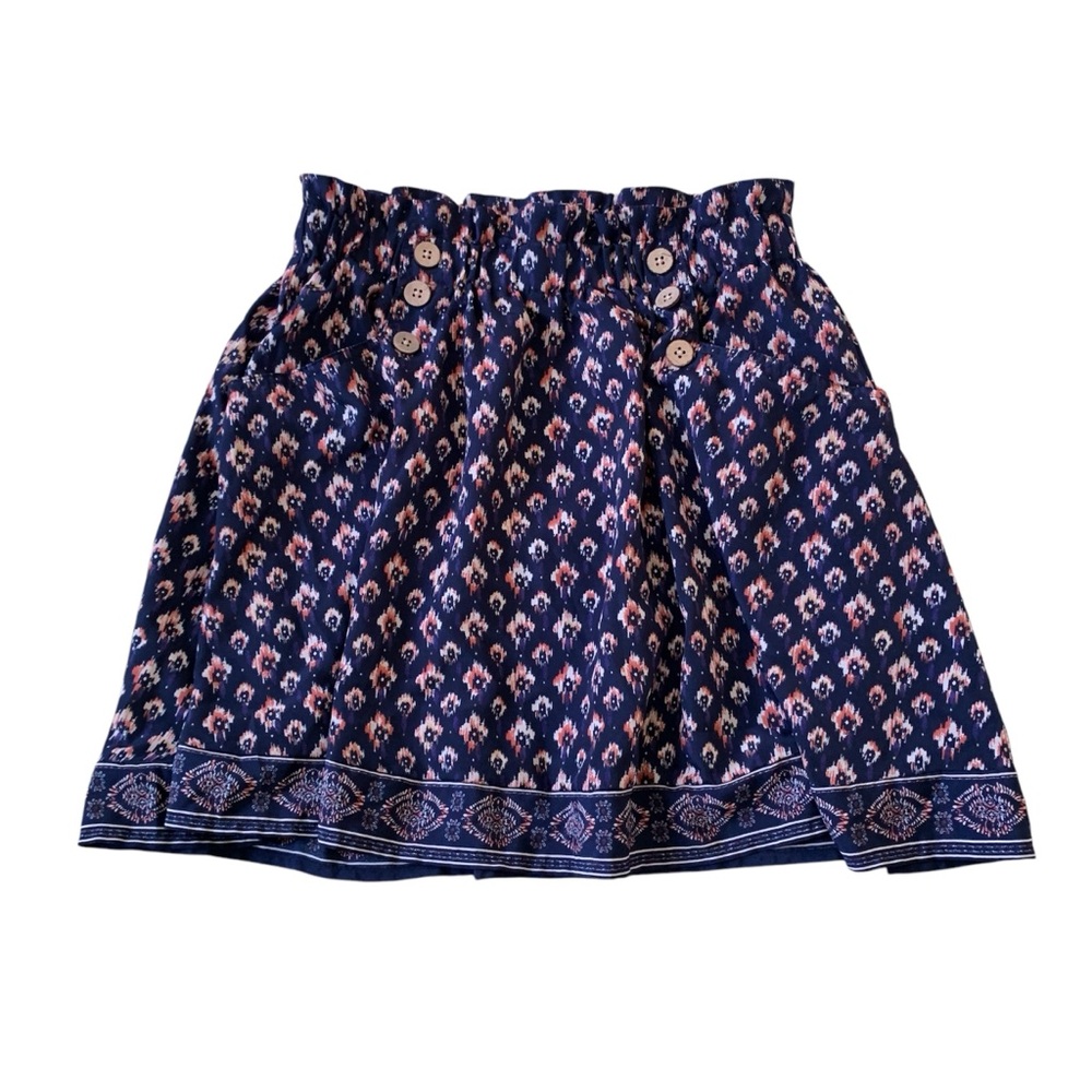 MAURICES | Ikat Print Mini Skirt Size XS with Sailor Button Detail